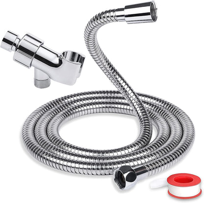 BESAQUO 69 inches Shower Hose Extra Long for Bathing Toilet Cleaning, Leakproof Flexible Shower Hose Extension for shower head with Adjustable Shower Hose Holder