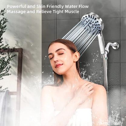 BESAQUO 10 Functions High Pressure shower head with handheld, Built-in Pause Mode & 2 Power Wash